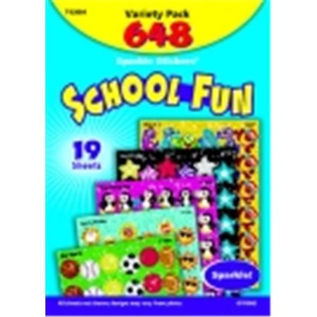TREND ENTERPRISES Trend Enterprises 1.25 in. Sparkle Sticker School Fun Themed Jumbo Pack Sticker; Pack 648 372216